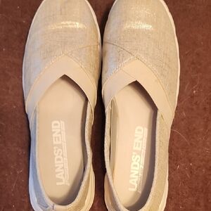 Lands' End Women's Metallic Gold Loafers